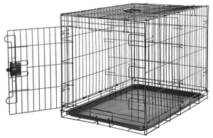 36 Crate de chien en métal de pouce noir pliable câble portable Kennel avec bac de diviseur