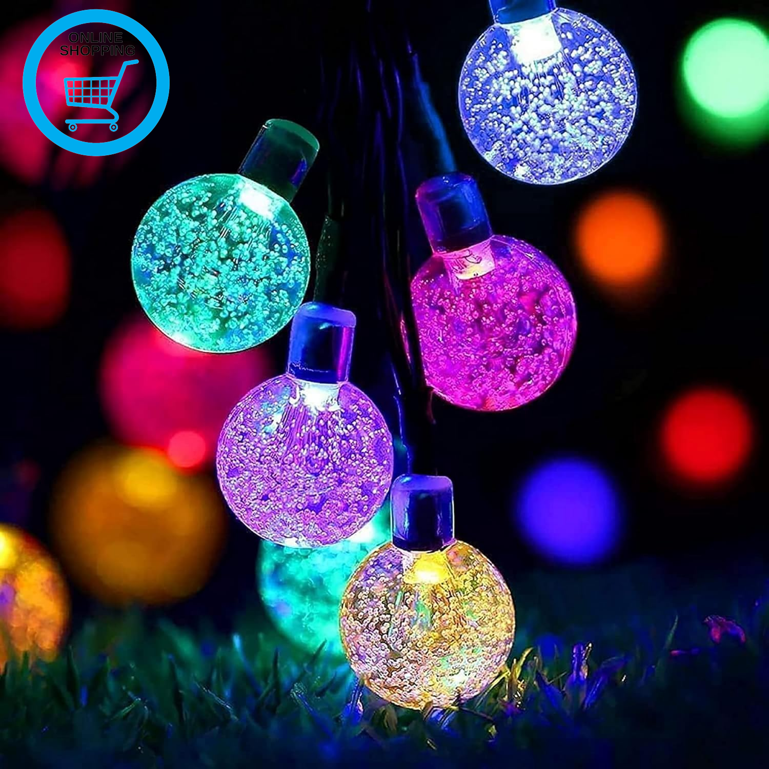 Solar Fairy Lights Outdoor Waterproof, 50LED Solar Garden Lights, 8 Mode 7M/23Ft