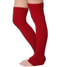 Women's Knee-High Cable Knit Ribbed Leg Warmers, Cozy & Stylish for Cold Weather