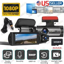 32G 1080P Dash Cam Car Dual Lens Front and Inside Video Recorder Camera G-sensor