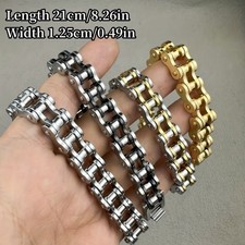 Mens Stainless Steel Bike Chain Bracelet Punk Biker Link Jewelry Gift