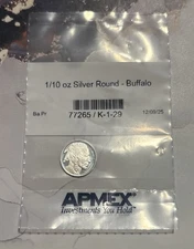1/10 oz .999 Fine Silver Buffalo Round – APMEX – Factory Sealed