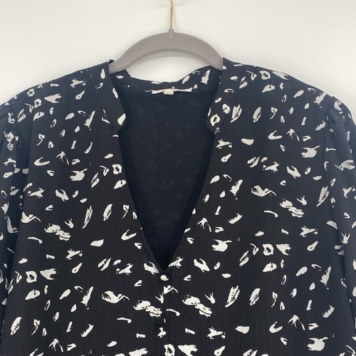 Entro Women’s Size Large Black Printed Peasant Tiered Dress - Picture 5 of 11