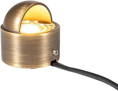 12V 1W Watertight Brass LED Puck Light for Outdoor Deck & Step Lighting