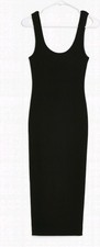 American Eagle Black Ribbed Knit Midi Dress Women’s Medium New With Tags