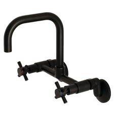 Concord 8-Inch Adjustable Center Wall Mount Kitchen Faucet, Matte Black