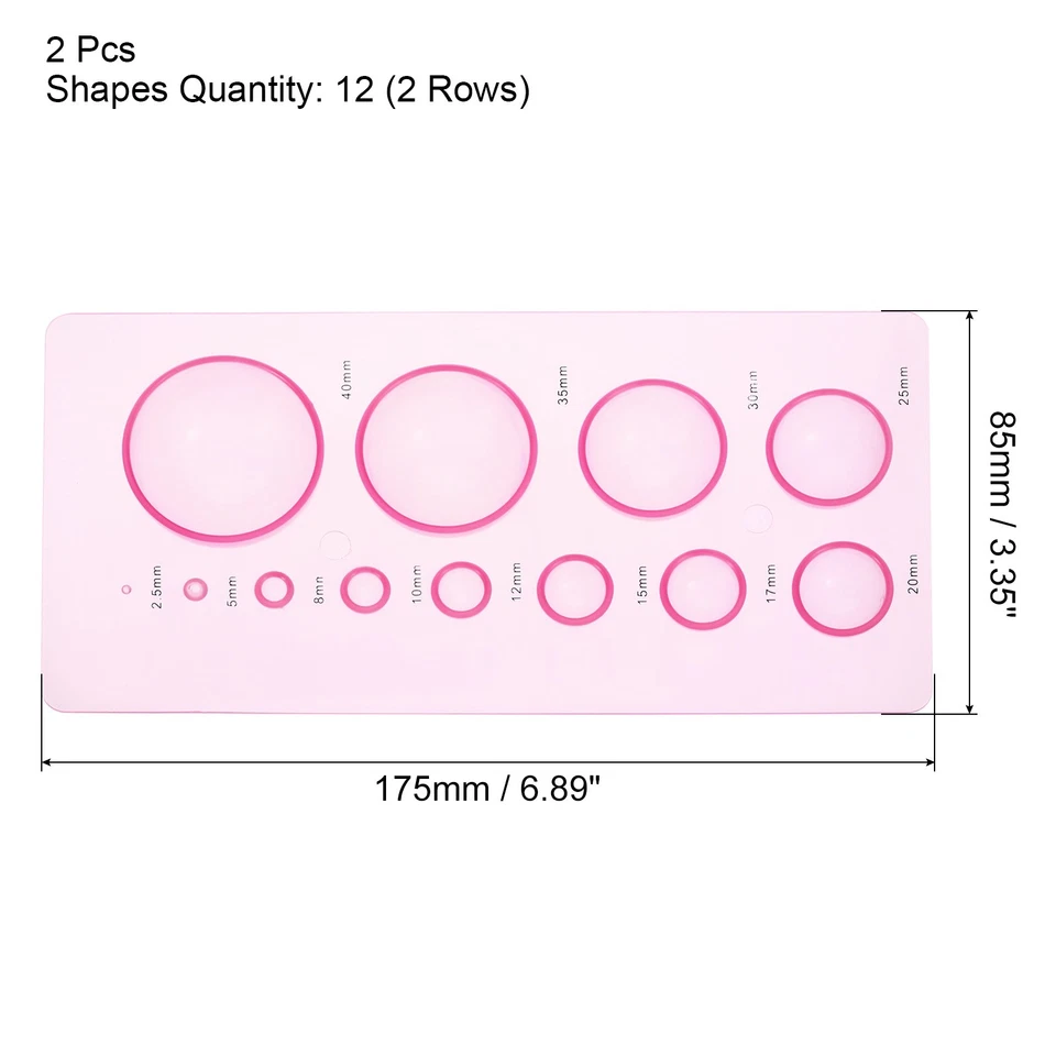 2pcs 7x3" Paper Quilling Template Board Half Ball Dome Mold Tool 3D Crafts, Pink - image 2 of 4