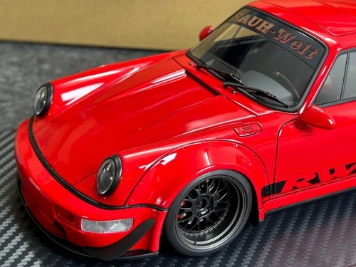 Zündmodell 1/18 Porsche 911 964 RWB Wide Body Coupe 1990 rot Resin IG2457 - Bild 5 von 12