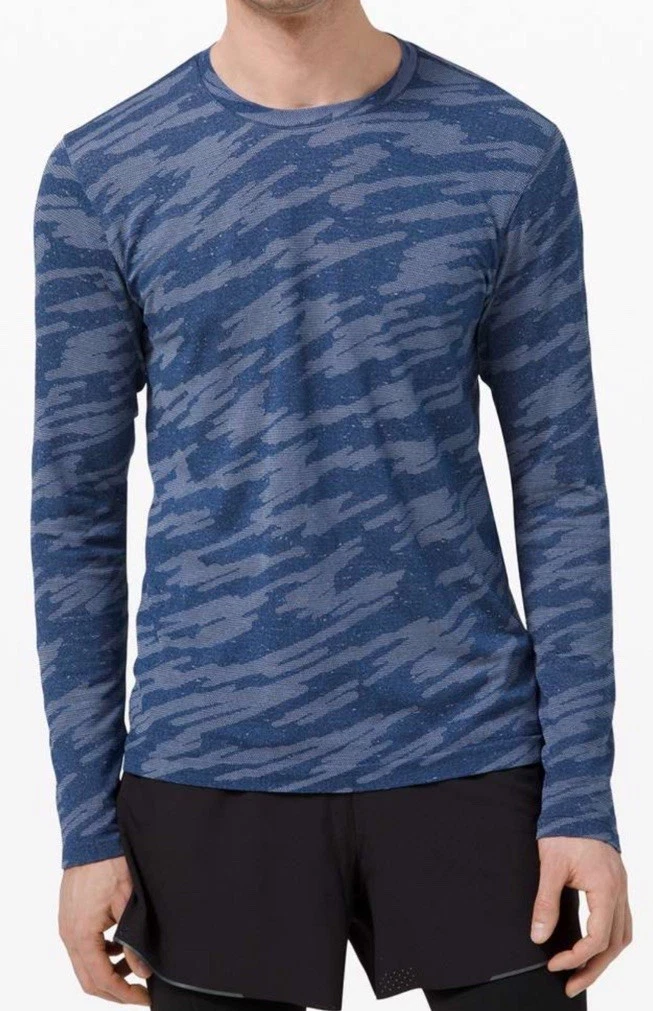Lululemon Metal Vent Breathe Long Sleeve Scatter Surface Tempest Blue Size M