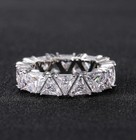 PRICE CUT Trillion Cut Moissanite Eternity Ring 7.89ct in 925 Silver – size 8 — photo 6