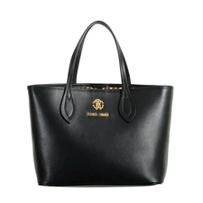 Roberto Cavalli Women's Black Leather Shoulder Handbag Tote Bag