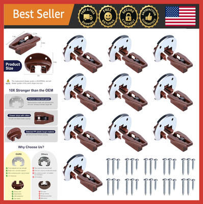 dresser drawer slides Track Replacement Kit for kenlin Rite-Trak II 168 Rail Guide- 10 Sets Track Drawer Parts Easy Installation Size:9-12 Ball bearing Keyhole Neckline Black Rib Off Shoulder