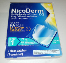 Nicoderm CQ Step 1 Nicotine Patch 21mg 7/ct - 1 Week Kit - NEW - EXP 12/2027
