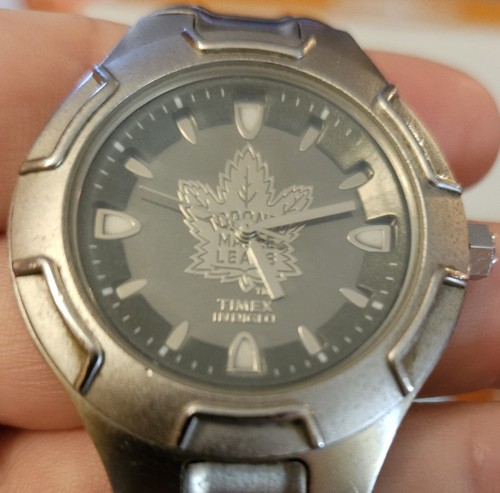 Vintage TORONTO MAPLE LEAFS Timex Indiglo Men's Watch Grey Dial 1998 Unisex! - Picture 3 of 6