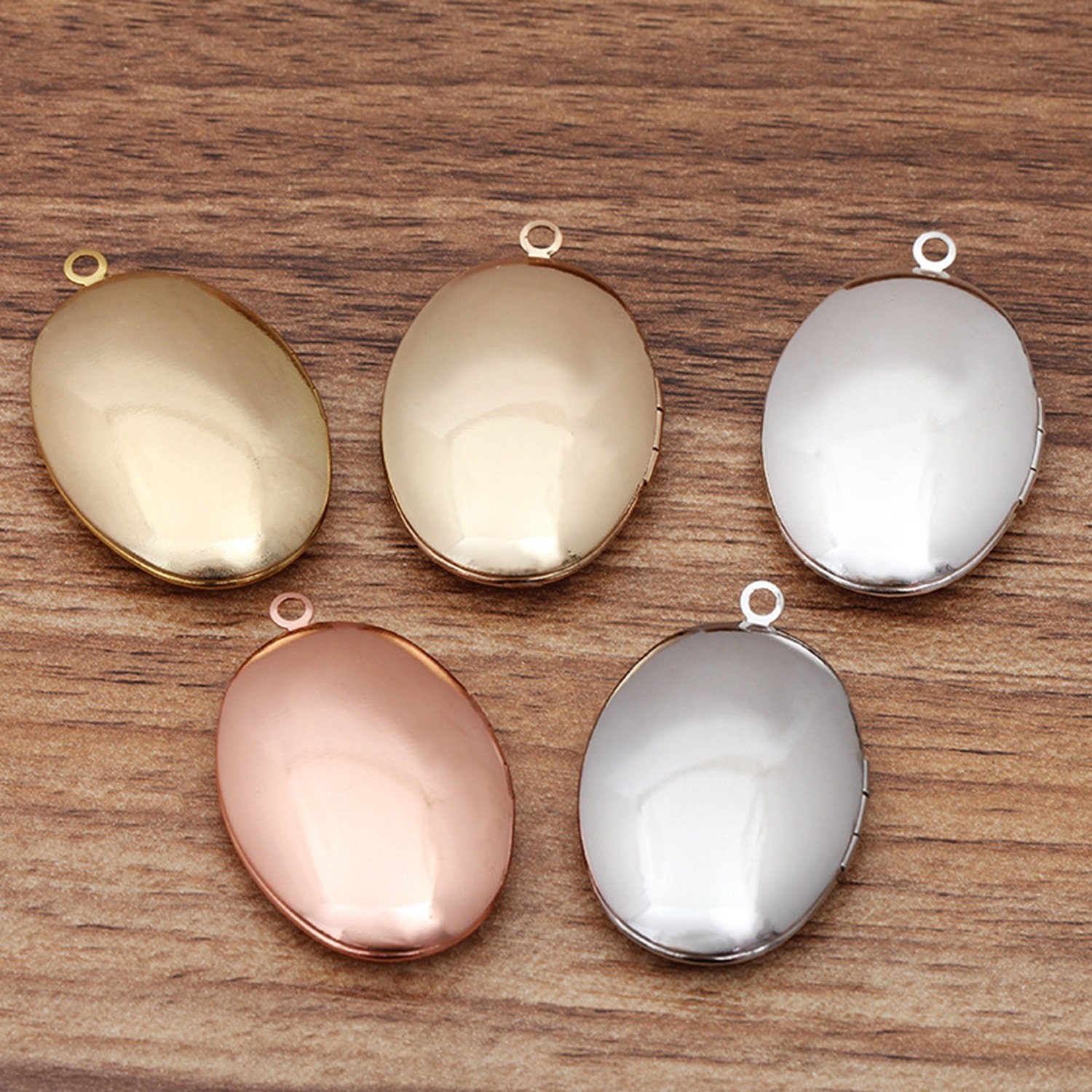 Clearance 5PCS Brass Oval Filigree Locket Charm Pendant, 25X38mm Multi LMC14