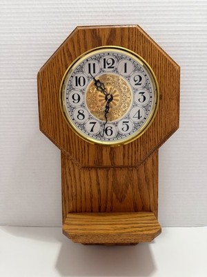 Oak Wall Clock with 2nd Hand 15-inch-long handmade solid wood Works