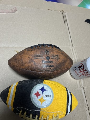 Two Pittsburgh Steelers Vintage Throwback 9" Footballs - Picture 6 of 10