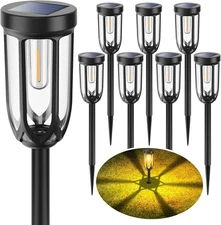 Solar Pathway Lights, Outdoor, Waterproof, Bright Auto On/Off, Driveway Light
