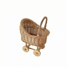 Wicker Stroller Vintageretro Doll Stroller Natural for Playroom, Nursery