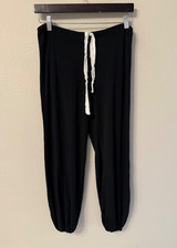 Eberjey size XS pajama pants drawstring modal tapered jogger black excellent