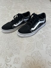 VANS Old Skool Black Digital Camo Suede Canvas Sneakers - Kid s Size 6 Shoes