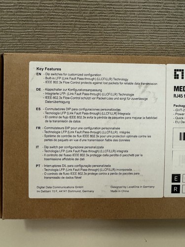 Level One Media Converter RJ45 To SFP Gigibit Media Converter GVT-2000 New - Picture 3 of 8