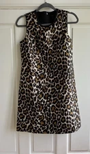 J. Crew Leopard Print Sleeveless Shift A-Line Dress Size 0 Party/Cocktail