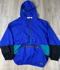 Vintage L.L. Bean Jacket Anorak Pullover Hoodie Windbreaker 90s Aztec Large 