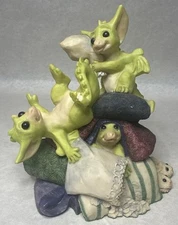 Whimsical World Of Pocket Dragons “PILLOW FIGHT” Minor Damage Limited Ed 6” C30
