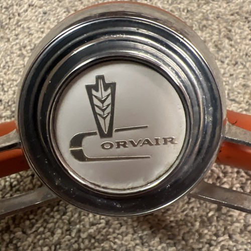 1961 62 63 Chevrolet Corvair Steering Wheel Horn Ring red Complete Vintage OEM - Picture 2 of 23