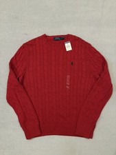 NWT Polo Ralph Lauren Cable-Knit Sweater 100 Cotton Crew Neck Mens Size Large