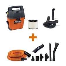 3 Gal. 3.5 Peak HP Handheld Shop Vacuum Wet Dry Vac with RIDGID SWEEP Dust Pan,L