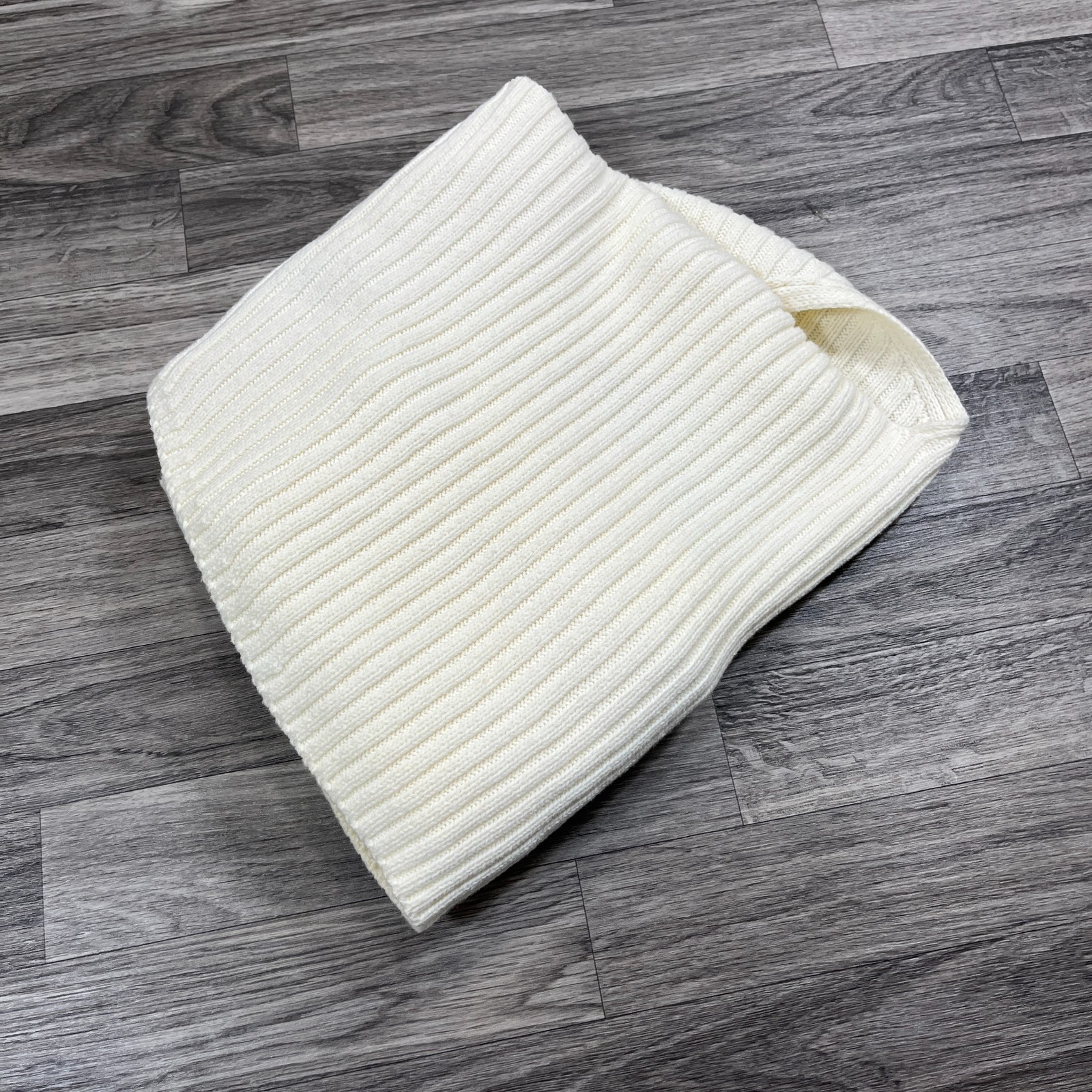 H&M Open Front Long Sleeve White Ribbed Shrug Knit Sweater Women's Size Medium