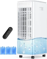 BALKO 3-IN-1 Windowless Air Conditioner w/Double Tanks Smart Timer 3 Ice Pack...