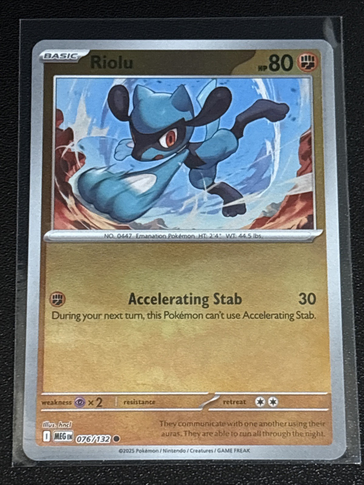 Pokémon TCG Mega Evolution Riolu Reverse Holofoil 076/132 NM