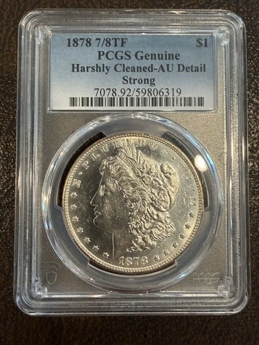 1878 7/8TF Strong Morgan Silver Dollar $1 PCGS AU Detail - No Reserve Auction