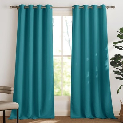 PONY DANCE Blackout Vorhang 2 Stück 245x140 cm Turquoise Eyelet