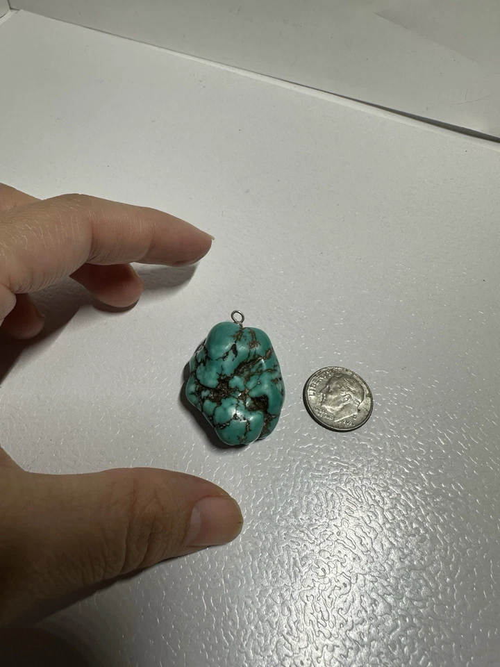 Turquoise Stone Chunk Pendant - Imagem 2 de 4