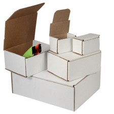 100 - 5 x 4 x 2 White Corrugated Shipping Mailer Packing Box Boxes