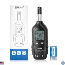 ERAY Digital Thermo-Hygrometer with Backlight - Accurate Humidity & Psychrometer