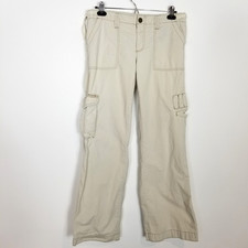 VTG American Eagle Women Buggy Cargo Pants Sz 10 Ivory Y2K School