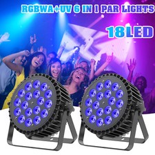 2PCS 270W 18LED RGBWA UV Par Lighting Stage Light DMX Party DJ Disco Show Bar US