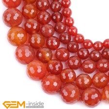 Red Agate Natural Gemstone Faceted Round Loose Spacer Beads Strands 15" 6/8/10mm