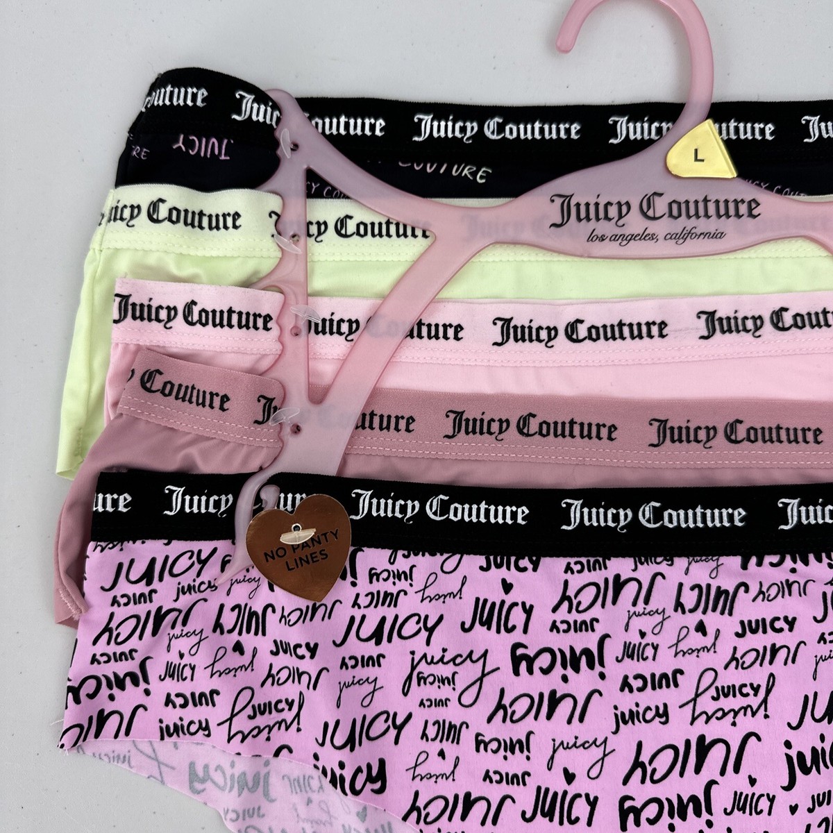 Juicy Couture Women's L Panties 5-Pack Bikini Logo & Solid