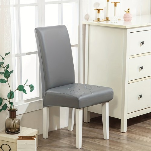 4/6 Pcs Restaurant Chair Covers Waterproof PU Decorative Protective Covers - Picture 6 of 22