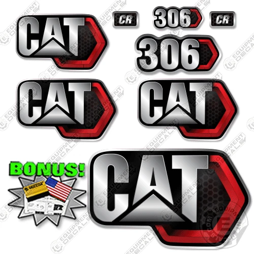 Fits Caterpillar 306 Decal Kit Excavator Custom Silver - 7 YEAR 3M VINYL!