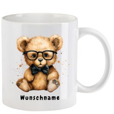 Tasse mit Teddybär aquarell Teil 1 - mit oder ohne Wunschname - 10 Motive