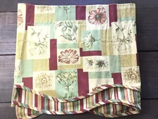 WAVERLY Floral & Striped Double Scalloped Window Valance Cottage Farmhouse NICE!