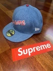 Casquette de baseball supreme denim nouvelle ère 59fifty 7 5/8