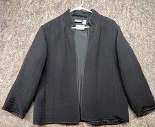 Chico's Open Blazer Jacket Black Front Pockets Size 1
